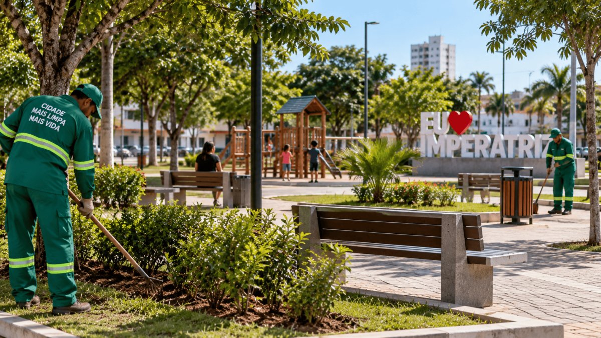Praças recebem manutenção e novos pontos de convivência