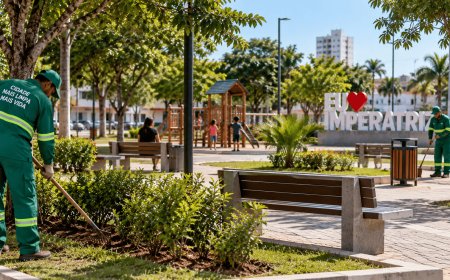 Praças recebem manutenção e novos pontos de convivência